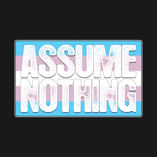 Assume Nothing Transgender Pride Flag T-Shirt