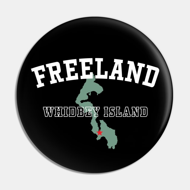 Freeland, Whidbey Island WA Island Silhouette PNW Souvenir Pin by Pine Hill Goods