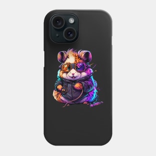 Synthwave/Retrowave neon HAMSTER with Glasses Phone Case