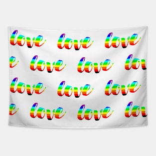 Rainbow words love Tapestry