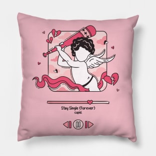 Stay Single (Forever) By Cupid Logo Design Pillow