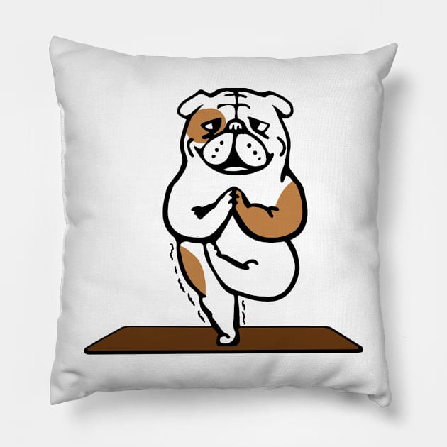 English bulldog yoga Pillow by MasutaroOracle