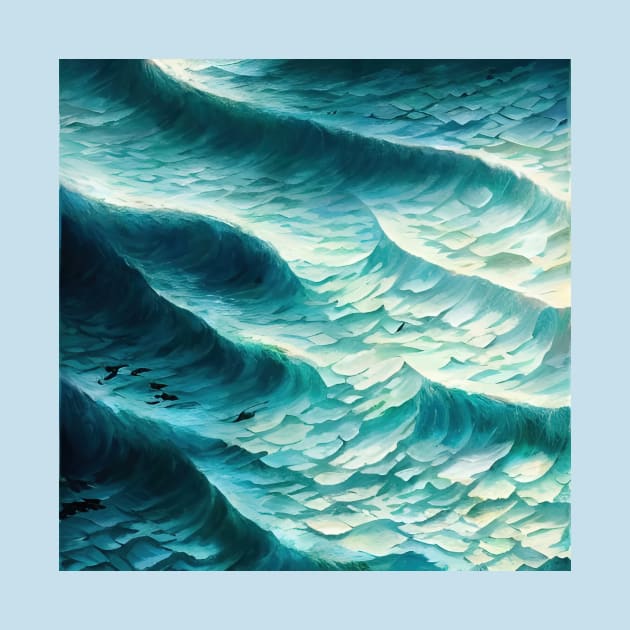 Hyperrealistic blue ocean waves by Crestern