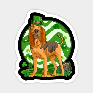 Bloodhound Dog St Patricks Day Leprechaun Magnet