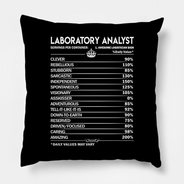 Laboratory Analyst T Shirt - Laboratory Analyst Factors Daily Gift Item Tee Pillow by Jolly358