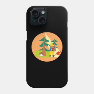 Cat fireman in the woods Phone Case