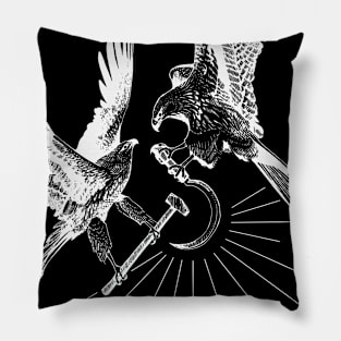 Red Kites (white on dark) Pillow