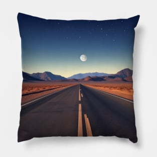 Road Voyage Trip Serene Landscape Pillow