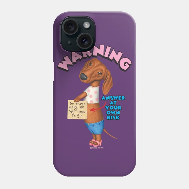 Cute Doxie Dog wearing Shorts, short tee, and sandals Phone Case by Danny Gordon Art