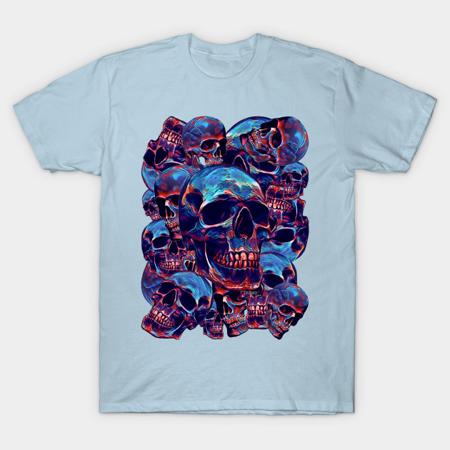 Disover Blue Multi Skulls - Skulls - T-Shirt