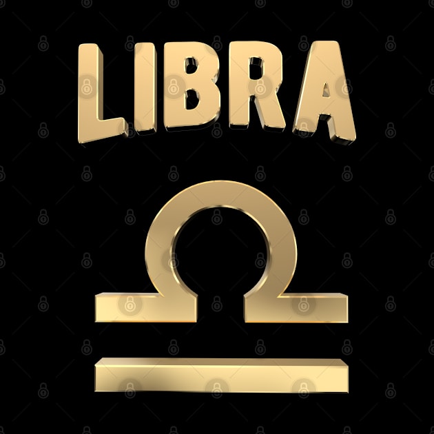 Gold Zodiac Sign Libra Born in October Gift by HappyGiftArt