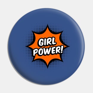 Girl Power! - Orange comic style - L Pin