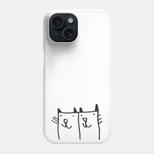 cats cat drawing cheerful gift Phone Case by FrauK