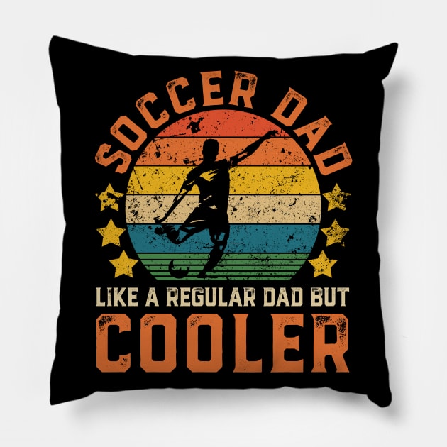 Soccer Dad Funny Vintage Soccer Player Father's Day Gift Pillow by Damsin