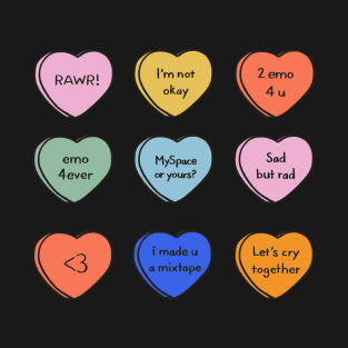 Emo Conversation Hearts T-Shirt