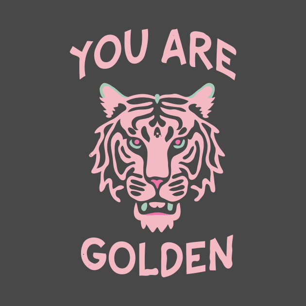 Preppy Style Pink Tiger Positive Quote by ravensart