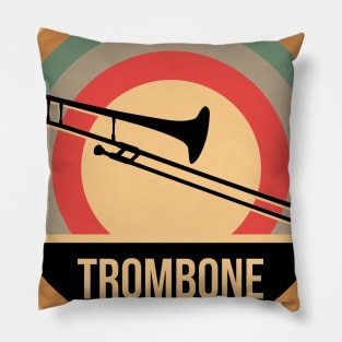 Retro Vintage Trombone Gift For Trombone Players Pillow