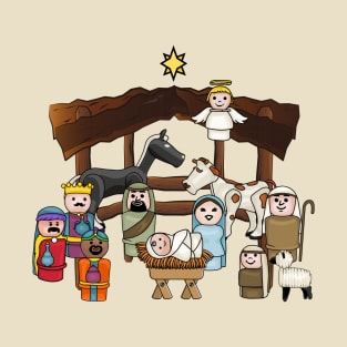 Cute Little Round People Nativity T-Shirt