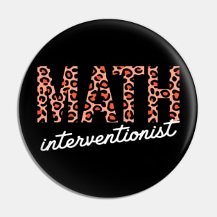 Math Interventionist leopard Cute Fall Autumn Thanksgiving Pin
