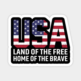 USA Land Of The Free Home Of The Brave Magnet