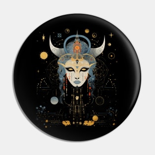 Freyja Norse Goddess Art Nouveau Surreal Goth Tattoo Art Pin