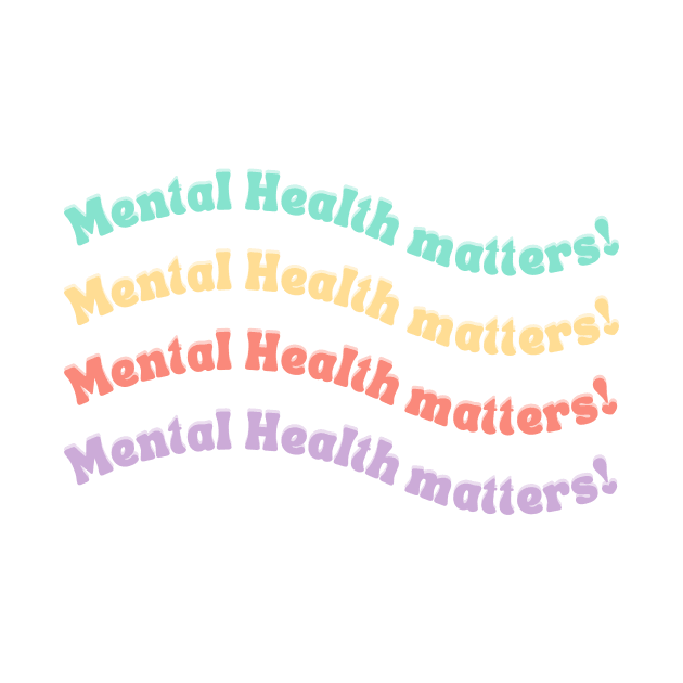 Mental Health Matters | Wavy Retro Peach Candy by Violete Designs