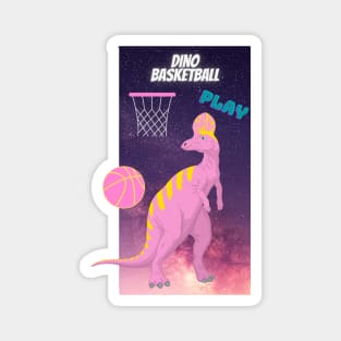 Dinosaur playing basketball Magnet