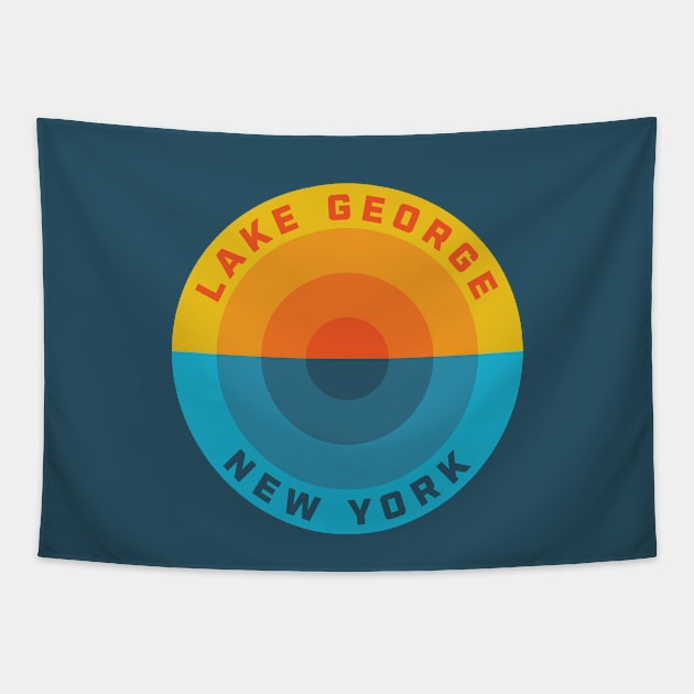 Lake George New York Sunset Tapestry by PodDesignShop