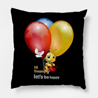 lest.s be happy Pillow