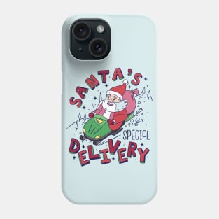 Cute Cartoon Santa's Special Delivery Snowmobile Phone Case