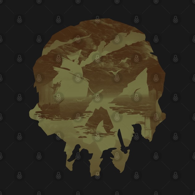 Desert Camo Sea Of Thieves Skull Design by IndieTeeshirt