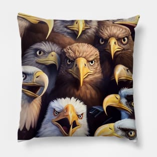 Bird Eagle Wild Nature Funny Happy Humor Photo Selfie Pillow