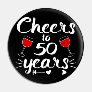 Cheers to 50 years Anniversary Gifts For Couple, Women and Men Pin