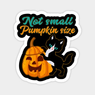 Not Small Pumpkin Size Cute Halloween Cat Magnet