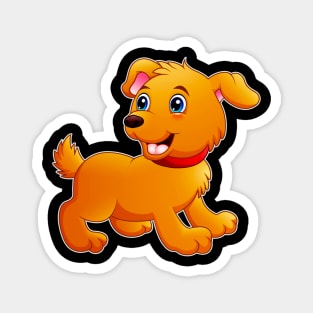 Cute Dog Cartoon Pet Funny Illustration For Kids Magnet