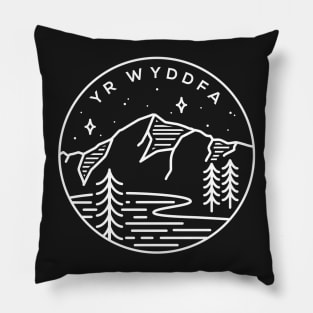 Yr Wyddfa, Snowdonia Wales Emblem - Black Pillow