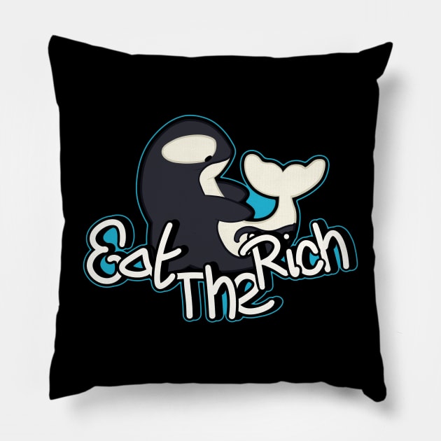 Orca's Eat the Rich Pillow by Media By Moonlight