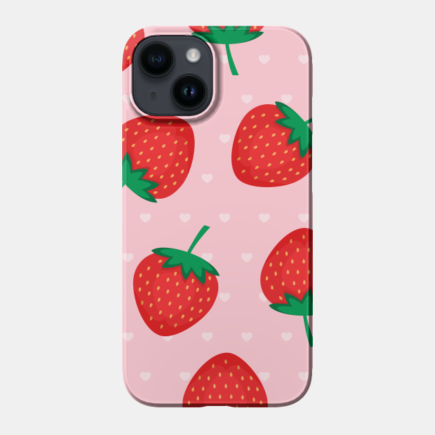 Pink Strawberries - Strawberry - Phone Case | TeePublic