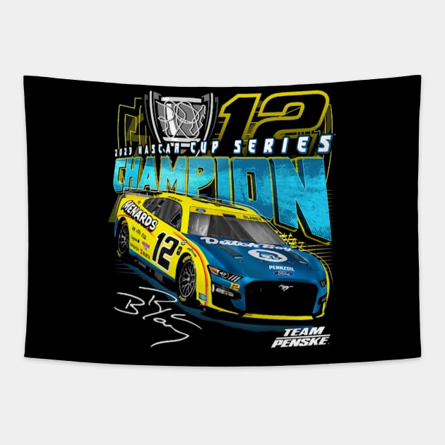 Ryan Blaney 2023 NASCAR Cup Series Champion Tapestry by Erianna Bee