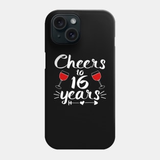 Cheers to 16 years Anniversary Gifts For Couple, Women and Men Phone Case