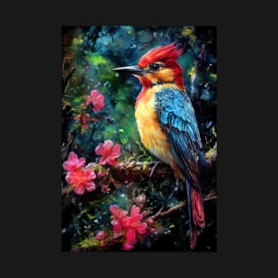 Woodpecker bird painting colors art #Woodpecker T-Shirt