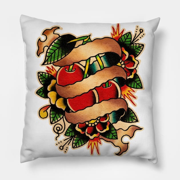 Cherries Pillow by Don Chuck Carvalho