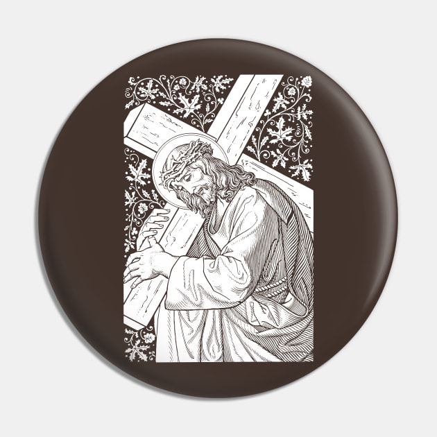 Jesus Christ with Cross Pin by Beltschazar