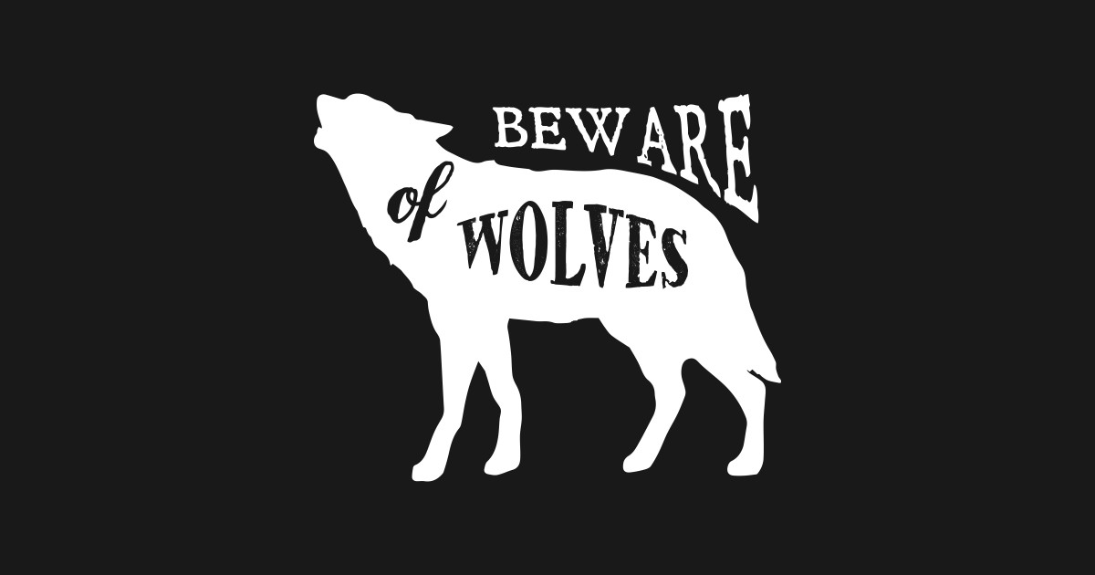 Retro Animal Wolf Beware Of Wolves White - Wolves - Hoodie | TeePublic