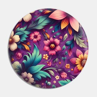 Purple Floral Pin