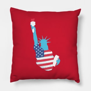 Statue of Liberty with USA Flag Pillow