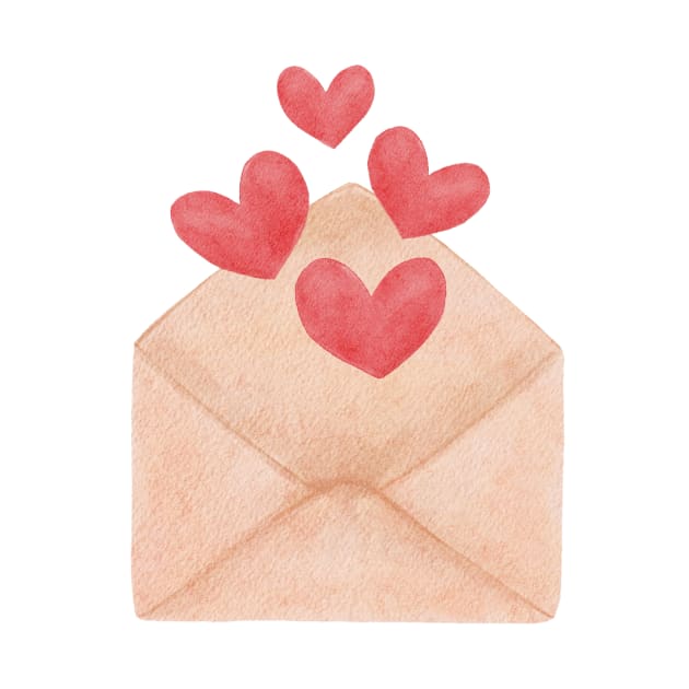 heart envelope print by twothousands