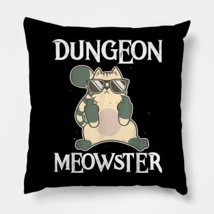 Dungeon Moewster Roleplaying Larp Cats RPG DM Funny Cat Gift Pillow