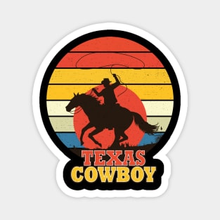 Western Texas Sunset Cowboy Magnet