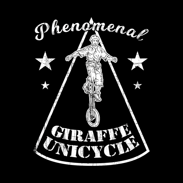 Phenomenal Giraffe-Unicycle Loving Biker Gift Idea by FancyTeeDesigns